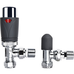 Flume / Flume TRV & Lockshield Anthracite and Chrome 15mm